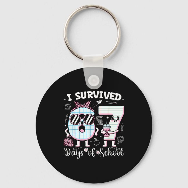 Llavero I Survived 67 Days Of School Teacher Student Leopa (Anverso)