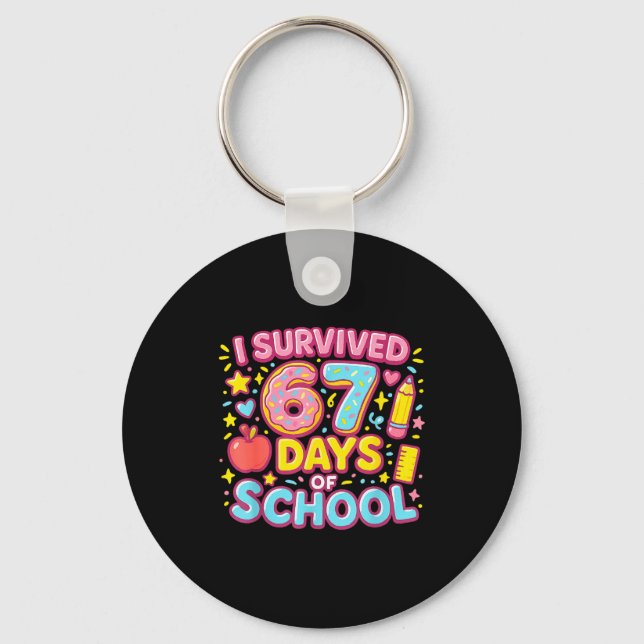 Llavero I Survived 67 Days Of School Teachers Students  (Anverso)