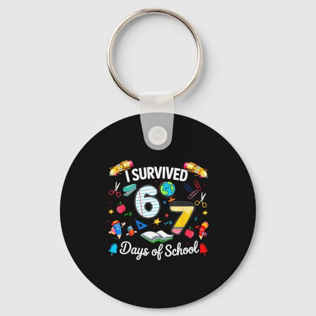 Llavero I Survived 67 Days Of School Teachers Students Boy (Anverso)