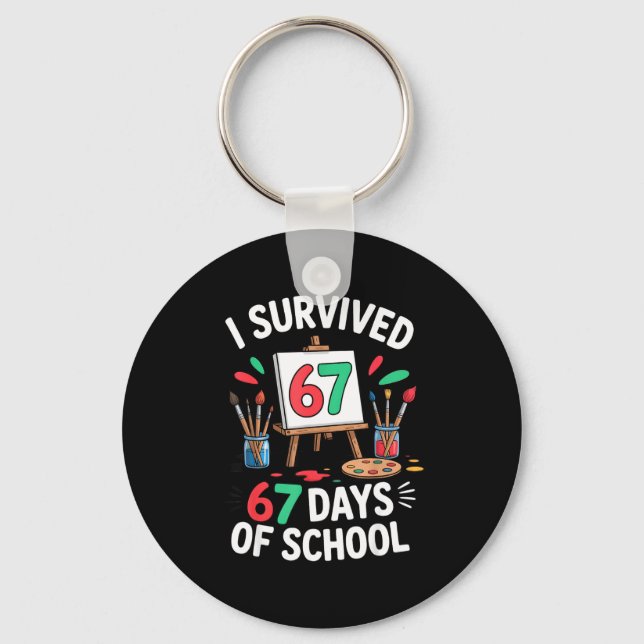 Llavero I Survived 67 Days Of School - Teachers Students M (Anverso)