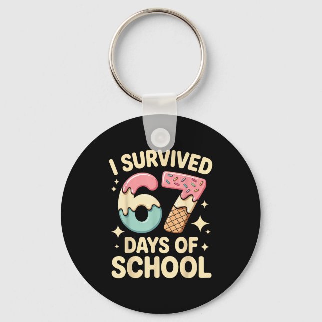Llavero I Survived 67 Days Of School With A Funny Ice Crea (Anverso)