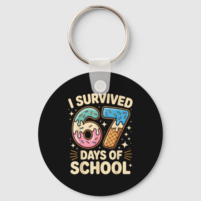Llavero I Survived 67 Days Of School With A Funny Ice Crea (Anverso)