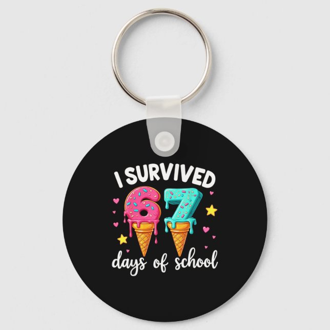 Llavero I Survived 67th Days School Drip Ice Cream Funny 6 (Anverso)