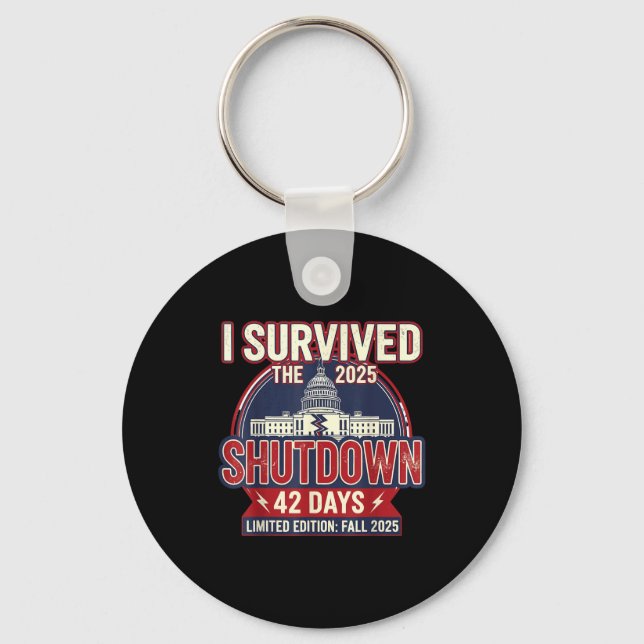 Llavero I Survived The 2025 Shutdown Funny Litical Quote  (Anverso)