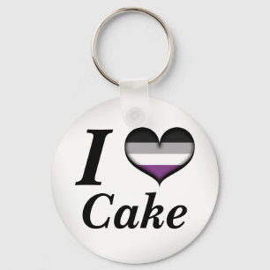 Llavero I torta asexual del corazón