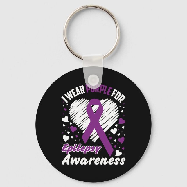 Llavero I Wear Purple For Epilepsy Awareness  (Anverso)