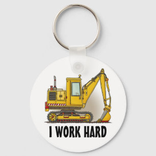 Llavero I Work Hard Digger Shovel Key Chain