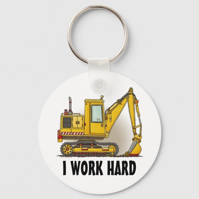 Llavero I Work Hard Digger Shovel Key Chain (Anverso)