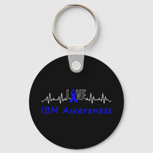 Llavero Ibm Awareness Blue Ribbon Love Heartbeat Support Q