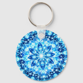 Llavero Ice Blue Kaleidoscope Mandala – Frost Glow Keychai
