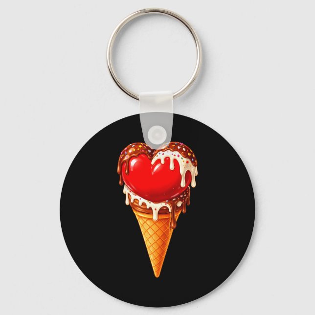 Llavero Ice Cream Heart Funny Drip Valentines Day Boys Gir (Anverso)