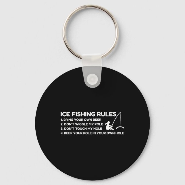 Llavero Ice Fishing Rules Funny  (Anverso)