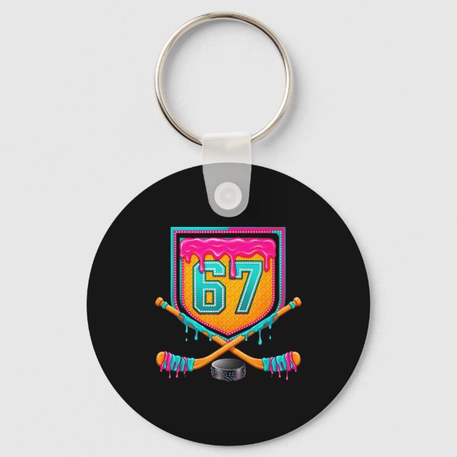 Llavero Ice Hockey Drip Number 67 Ice Hockey Player  (Anverso)
