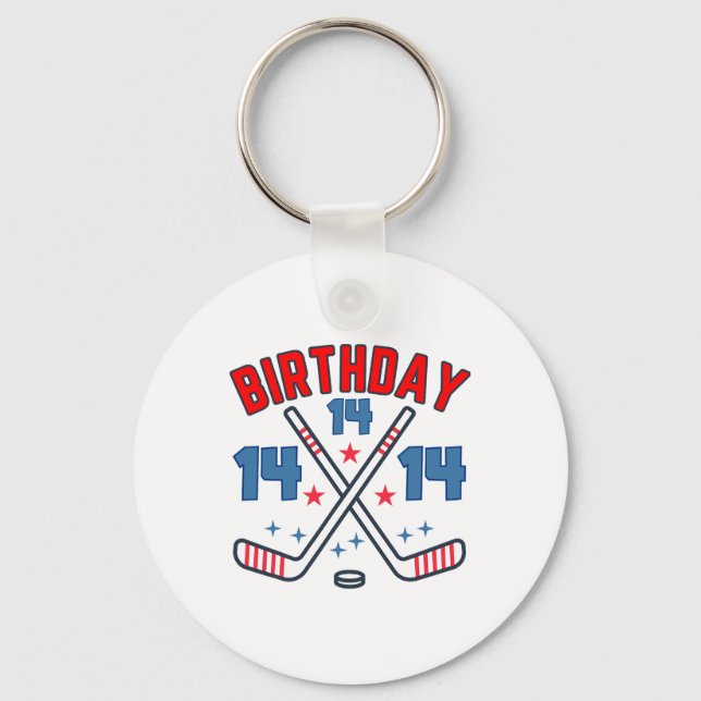 Llavero Ice Hockey Fourteen Birthday Boy 14th Party Boys A (Anverso)