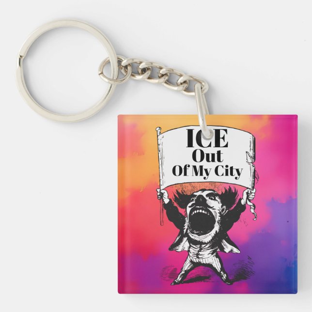 Llavero ICE Out of My City Keychain (Frente)