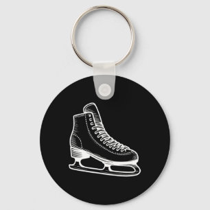 Llavero Ice Skate Winter Sports Line Dibujo de esquema de