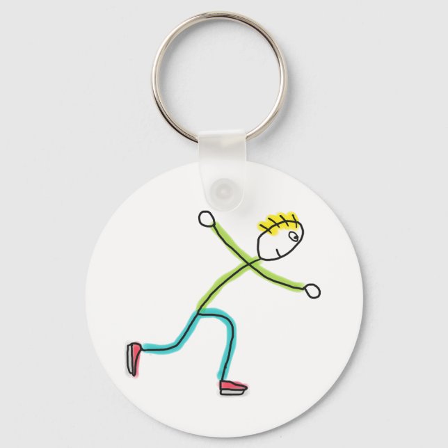 Llavero Ice Skating Stickman (Anverso)