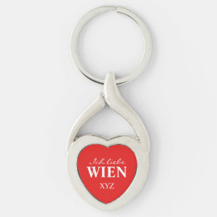 Llavero Ich Liebe Wein personalizado en cadena de claves d