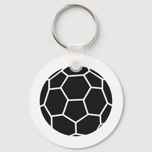 Llavero icono de balonmano negro (Anverso)