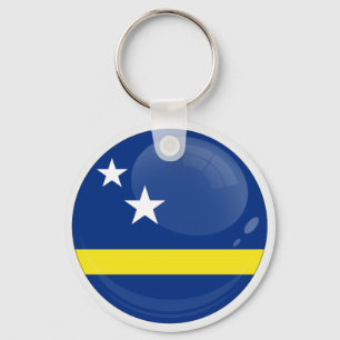 Llavero Icono de bandera redonda de Curaçao