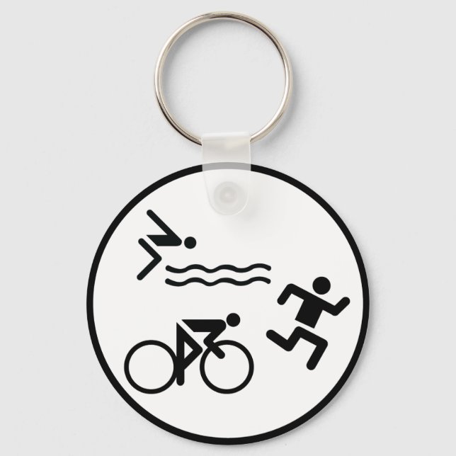 Llavero icono de círculo triatlón (Anverso)