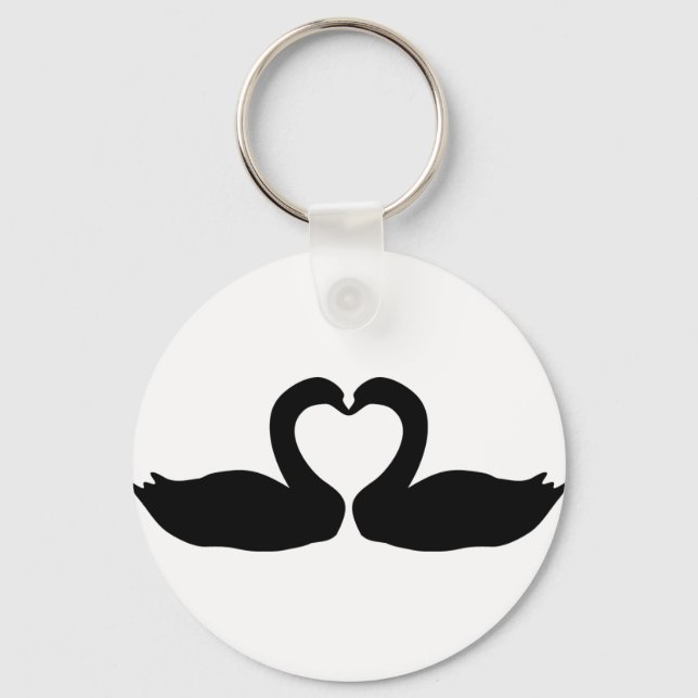 Llavero icono de dos cisnes negros (Anverso)