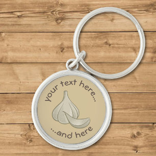 Llavero Icono de Garlic Woodcut