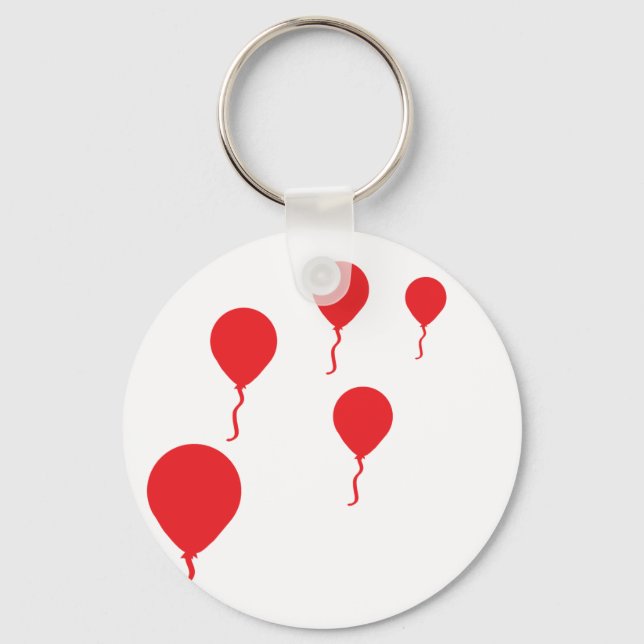 Llavero icono de globos fiestas rojos (Anverso)
