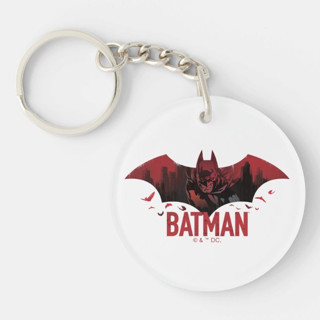 Llavero Icono de Gotham Carmesí de Batman (Frente)