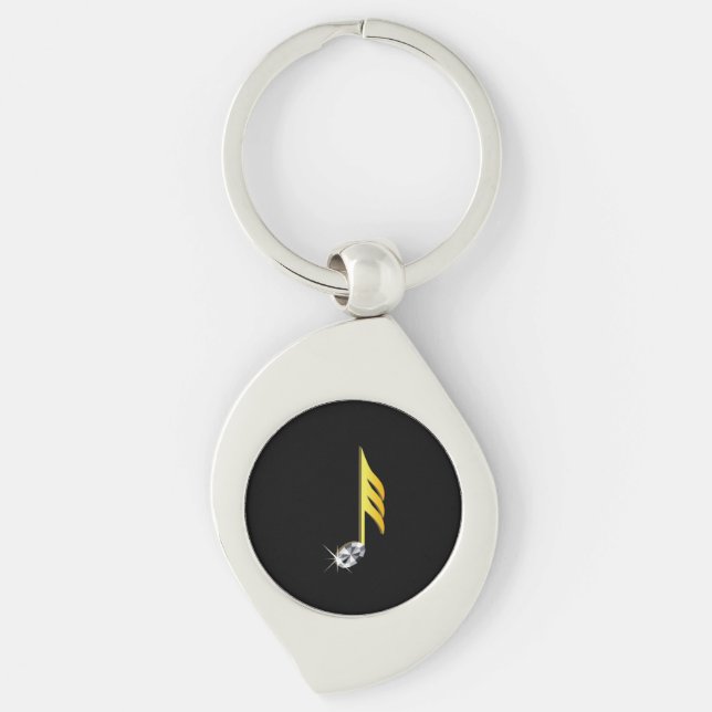 Llavero Icono de oro de una nota musical 1/32 (Anverso)