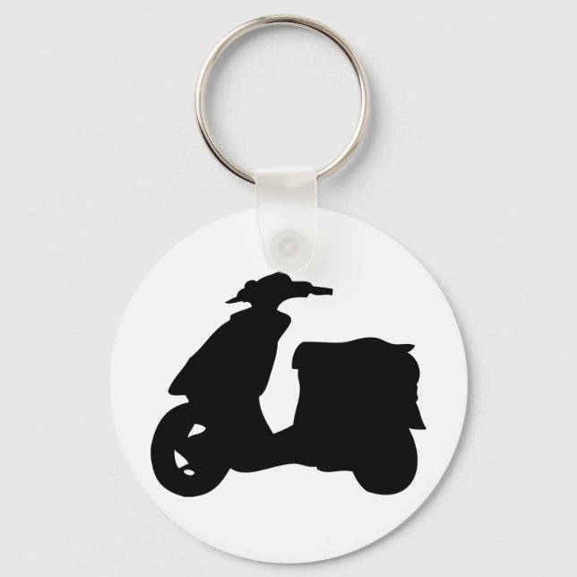 Llavero icono de scooter negro (Anverso)