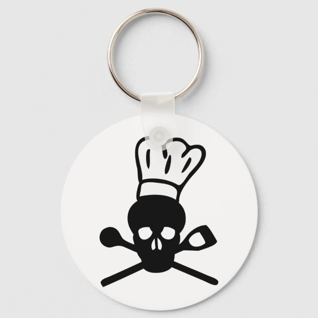 Llavero icono del chef del cráneo (Anverso)