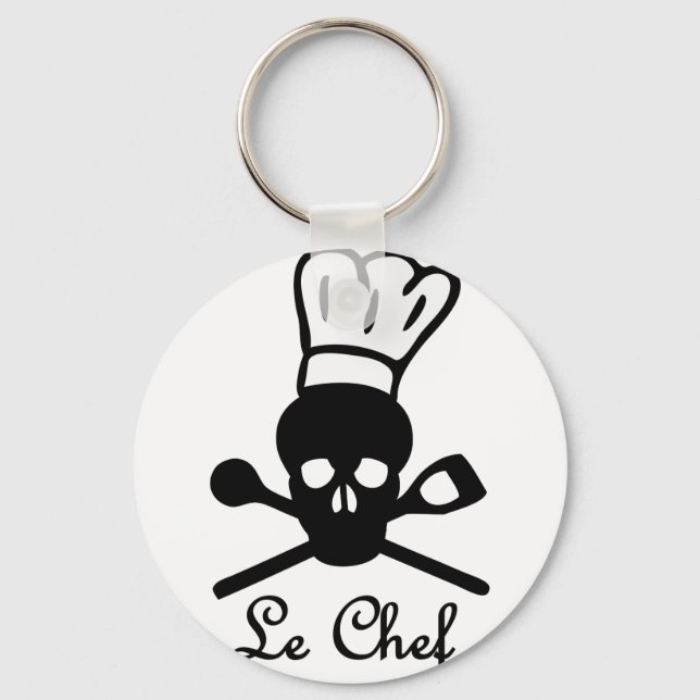 Llavero icono del cráneo del chef (Anverso)