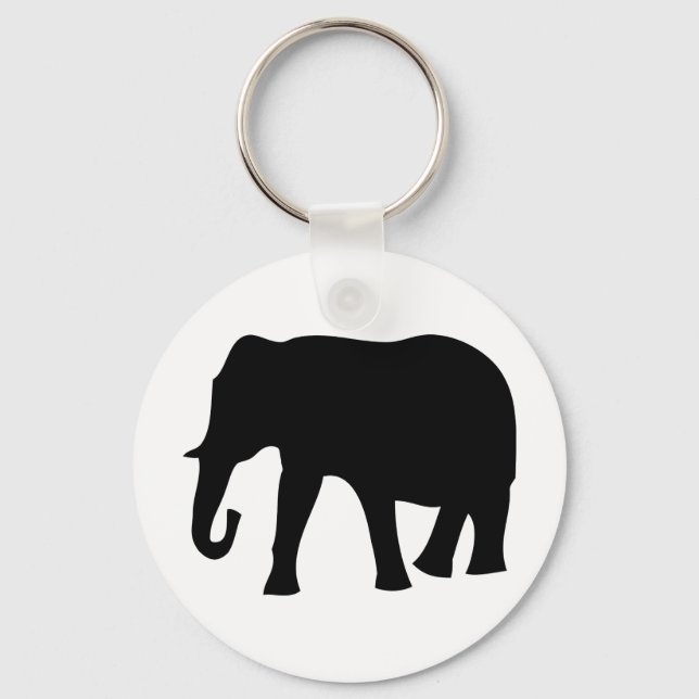 Llavero icono del elefante negro (Anverso)