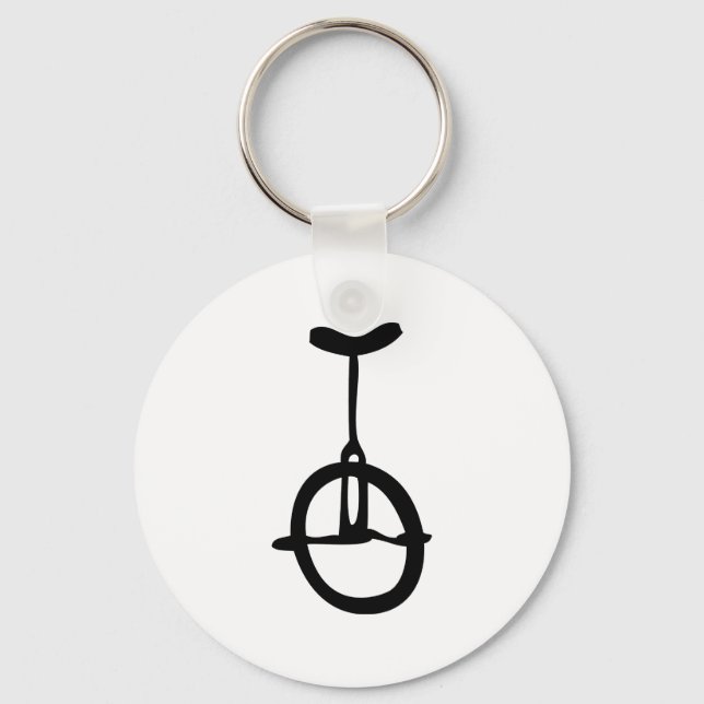 Llavero icono negro de unicycle (Anverso)