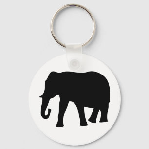 Llavero icono negro del elefante