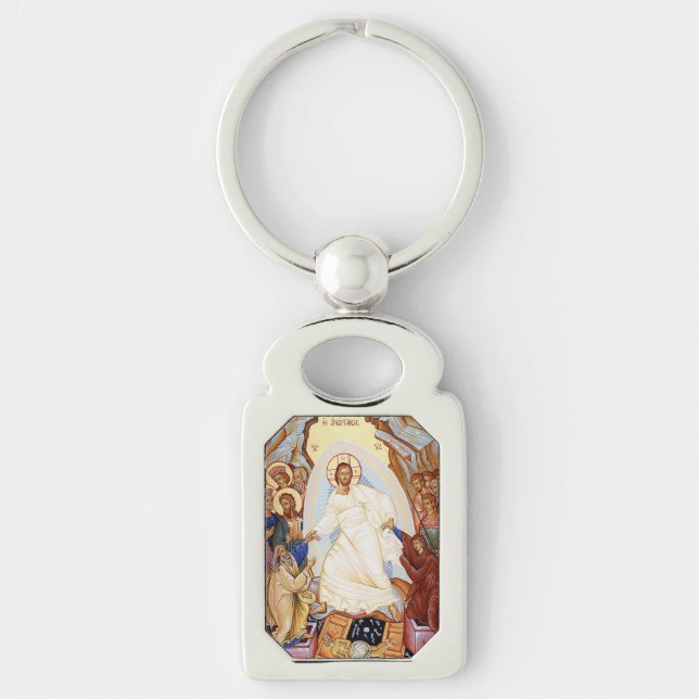 Llavero Icono ortodoxo de la resurrección de la Anastasis (Anverso)