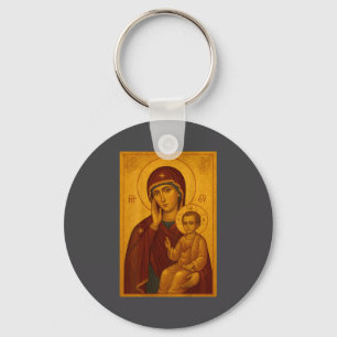 Llavero Icono ortodoxo de Theotokos y el niño Jesús Cristo