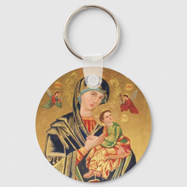 Llavero Icono ortodoxo ruso - Virgen María y niño Jesús (Anverso)