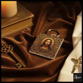 Llavero Icono Sagrado Dorado - Jesús