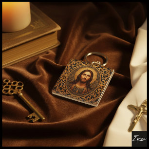 Llavero Icono Sagrado Dorado - Jesús
