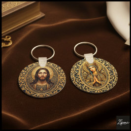 Llavero Icono Sagrado Dorado - Jesús