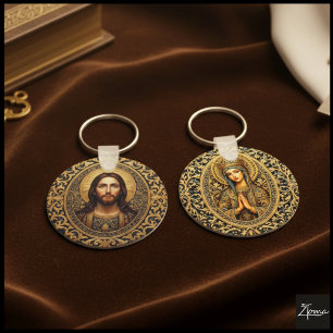 Llavero Icono Sagrado Dorado - Jesús