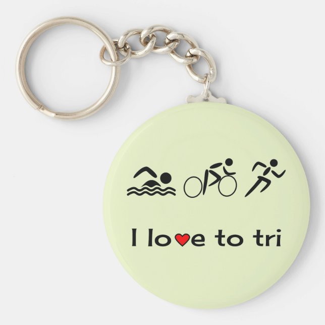 Llavero Iconos de triatlón con la leyenda: "Triathlon" (Frente)