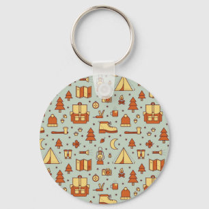 Llavero Iconos de viaje de aventura, patrón sin fisuras.