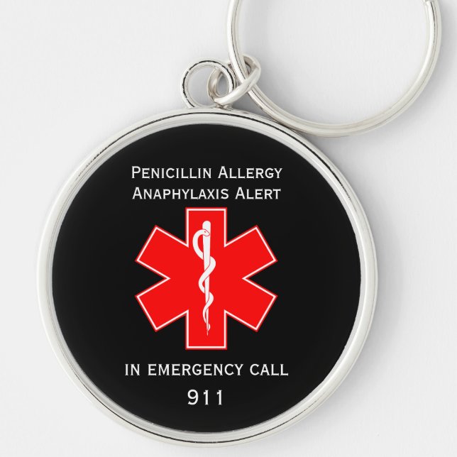 Llavero ID de alerta médica ID de alerta médica Penicillin (Frente)
