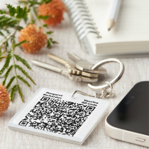 Llavero Id. de foto de código QR digital