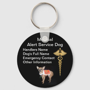 Llavero ID del perro del servicio de alerta médica