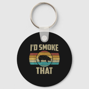 Llavero Id Fumar Esa Camiseta Graciosa Retro Bbq Pig Meat