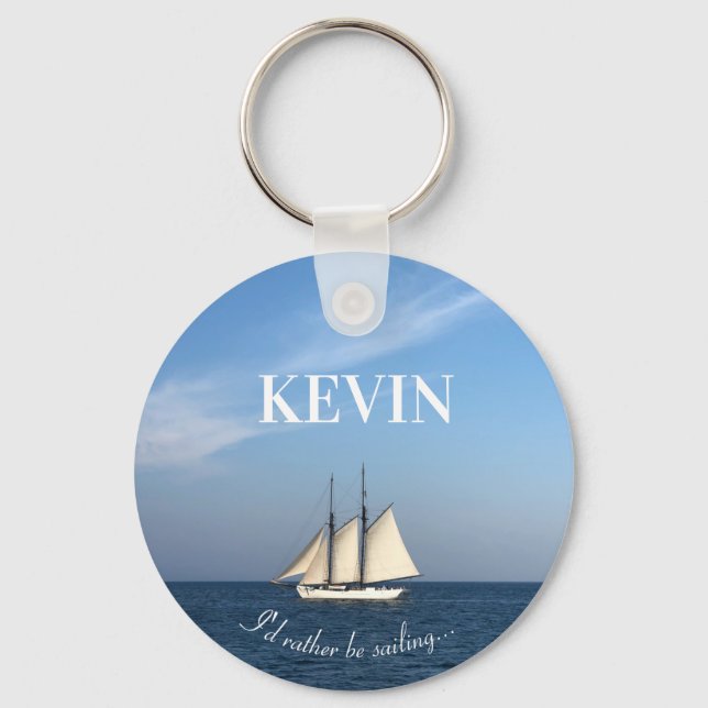 Llavero I'd Rather Be Sailing Keychain Gift Sailboat (Anverso)